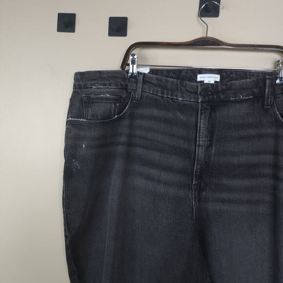 Good American Good Girlfriend High Rise Comfort Jean in Washed Black Size 22 - Picture 3 of 11